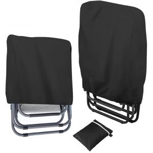 Lot de 2 housses de chaise de jardin pliantes, imperméables, coupe-vent, anti-UV, en tissu Oxford 210D avec sac de rangement pour chaise longue de jardin - Neuf