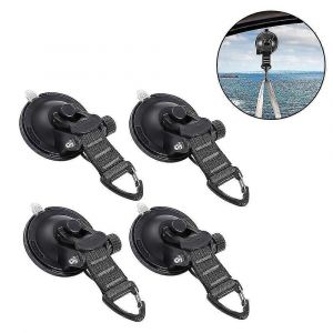 Ventouses Robustes 4 Pièces Avec Crochets Voiture De Camping Améliorée Ventouse D'arrimage Accessoire De Bâche De Camping Avec Crochet De Fixation Forte Puissance Pour L'arête - Neuf