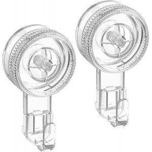 TZF-Lot De 2 Crochet Ventouse Mural Transparent, Crochet Mural Puissant 5KG Plastique, Patère Porte Serviette Salle de Bain Attache Crochet Manteau Couronne Ustensile Ventouse Douche Cuisine - Neuf