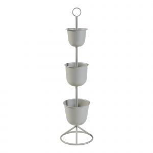 Porte-Plantes Style Intemportel Support 110 X 28 Cm 3 Cache-Pots Beige Helloshop26 03_0010315 - Neuf