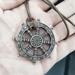 Roue De La Vie Samsara Bouddhiste Talisman Et Amulette Pendentif Bouddha Collier Dharma Religieux Indien J - Neuf