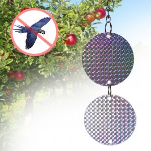 HJLIAN Lot de 8 disques repulsifs reflechissants a suspendre pour oiseaux de forme ronde, pour le jardin - Neuf