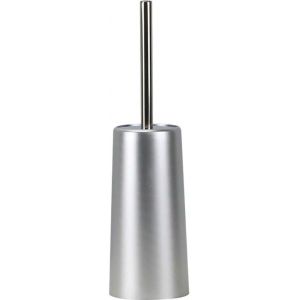 Brosse WC et support,en acier inoxydable,antirouille,durable,long manche,nettoyant robuste pour salle de bain,avec brosse en plastique amovible (argenté) - Neuf