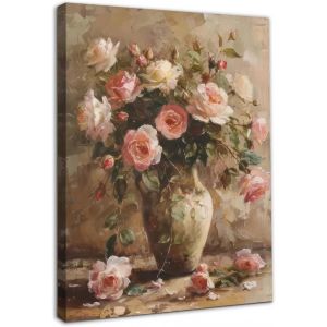 ERYI-Toile Murale Vintage Encadrée Avec Fleurs Françaises Pour Chambre À Coucher, Salon, 30,5 X 40,6 Cm - Neuf