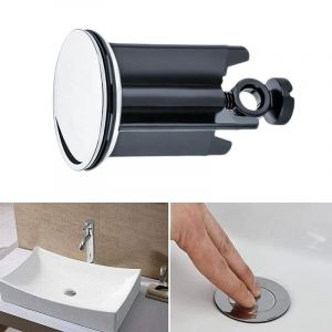 Noir Universel Bouchon d'Évier de 40 mm, 2 PCS Bouchon d'Évier pour Tous les Lavabos et Bidets (la Hauteur est Réglable Entre 6,6 cm et 8,6 cm) - Neuf