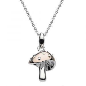 Femmes Ros&eacute;e Argent 3d Charmant Champignon Or Rose Plaque Pendentif 9678rg021-Good - Neuf