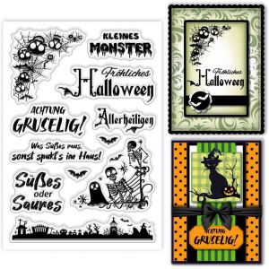 Tianyi-Tampons Transparents En Forme De Toile Araignée Halloween Tampons Transparents En Forme De Toile D'araignée Tampons En Silicone Pour Bricolage Scrapbooking Cartes Décoratives 6.3x4.33cm - Neuf