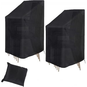 Ulteronixshop-Lot De 2 Housses De Protection Pour Chaise De Jardin, Imperm&eacute;able, R&eacute;sistant Au Froid, R&eacute;sistant Aux Uv, Housse En Tissu Oxford 210d, Pour Chaise De Jardin, Chaise Empilable, Housse De - Neuf