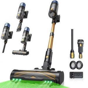 Proscenic Aspirateur balai sans fil P15 - 70 min - Aspiration puissant 60Kpa - 550W - Greeneye? Technologie - Grand Bac à poussière - Neuf