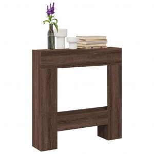 Cadre de cheminée chêne marron 81x18x82 cm bois d'ingénierie - Neuf