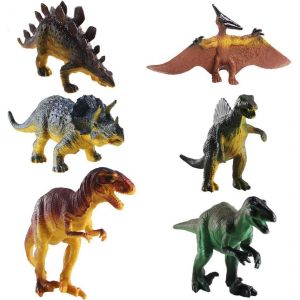 SANSH-6Pcs Jouet Dinosaure Réaliste Lot de Figurine Dinosaure Modèle de Dinosaure Jouet Educatif pour Cadeau Anniversaire d'enfant - Neuf