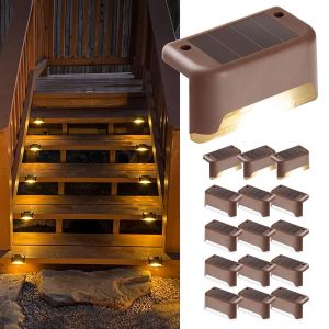 Pack de 12 d'Extérieur Lampes Solaires pour le Pont, Escaliers, Clôtures, garde-corps, des Jardins et des Patios. Imperméable à l'eau Solaire de LED s'allume pour l'Escalier, Clôture - Neuf