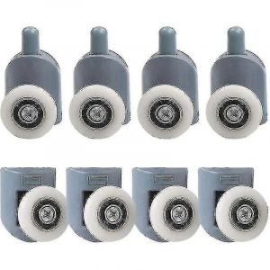 Rouleaux de porte de douche de 23 mm,8 rouleaux de porte de douche,poulie de porte de douche,rouleaux coulissants de porte de salle de bain pour cabine de douche de salle de bain mieux - Neuf