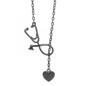 Tendance Or Médical Stéthoscope Seringue Collier Serpent Chaîne Aiguille Me - Neuf