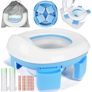 Chenquansarl-Pot De Voyage Enfant Pliable,Siège Toilette Pliable Enfants 3-In-1,Trainer Pot Wc Pour Cha Bébé,Portable Siege Toilette Enfant Avec Sac De Rangement,Pot Bebe Toilette Pour Garçon Et Fill - Neuf