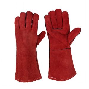 Lourd Devoir Grand Cuir R&eacute;sistant &agrave; Chaleur R&eacute;sistant &agrave; Chaleur Doubl&eacute; Gantelets de Soudeurs Gants pour Po&ecirc;le &agrave; Bois Br&ucirc;leur &agrave; B&ucirc;ches BARBECUE,Gants de Jardinage pour Hommes - Neuf