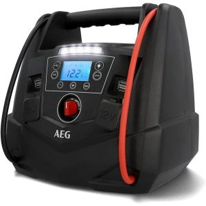 NouvelHorizonstore-Station d'&eacute;nergie Portable - 12 V - avec d&eacute;marreur Automatique, compresseur d'air, convertisseur de Tension 220 V, Prise de Courant et 4 Ports USB, Noir/Rouge - Neuf