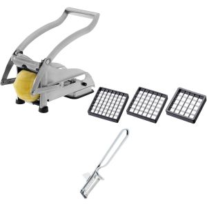 Mevronisshop-Coupe-Frites Et &Eacute;plucheur De Pommes De Terre, 2 Pcs. Set, Poin&ccedil;on, Fingerfood-L&eacute;gumes-Fruits Avec 3 Inserts De Coupe Pomfri Perfect Et &Eacute;plucheur Famos, 118122e7 - Neuf