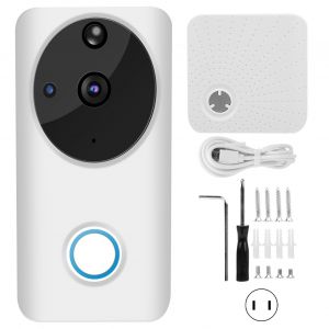 Visiophone intelligent WiFi 1080P, interphone, sonnette, vision nocturne, etanche, compatible avec Tuya 85-265VUS - Neuf