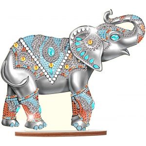 Ayuhr-Diamond Painting Ornement De Table Diamant Painting Décoration De Table Peinture Diamant Ornement De Bureau Diamond-Painting Sur Socle Point De Croix Kit Broderie Puzzle Elephant - Neuf