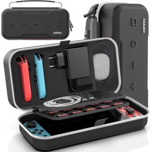 Eryi-Étui Rigide Pour Nintendo Switch & Switch Oled, Étui De Transport Ns Pour Joycon Et Adaptateurs, Hardcase Protection Switch Suitcase Avec 20 Emplacement Pour Carte, Pas Pour Ns2, Blanc - Neuf