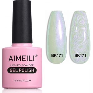 Vernis À Ongles Brillant Perle Gel, Nacré Avec Fil Shell Glitter Gel Vernis Semi Permanent Soak Off Uv Led Gel Nail Polish - (171) 10ml - Neuf
