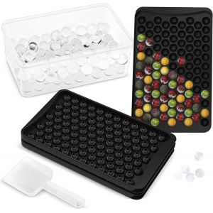 Tianyi-3 Bac À Glaçons Sphériques - Machine À Glaçons Pour Congélateur - Sans Bpa - Idéal Pour Rafraîchir Cocktails, Whisky, Café - Démoulage Facile (Black, 104) - Neuf