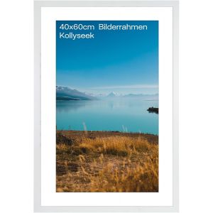 CMWX-cadre photo 40x60 cm, en MDF et verre acrylique, cadre photo blanc pour accrocher et fixer, salon pour placer et accrocher, cadre décoratif blanc, blanc - Neuf