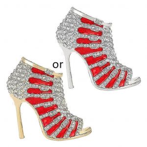&Eacute;l&eacute;gante Lady High Heel Shoe Faux Diamond Strass Alloy Crystal Brooch Pin Mariage Nudal Clothing Brooches Decor - Neuf