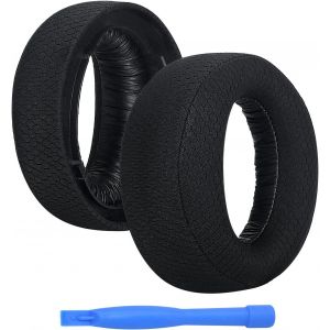 LORANKA-Remplacement Coussinets d'oreille pour Sony PlayStation 5 3D Pulse Wireless PS5 Casque par &iquest; Mesh Fabric Coussinet Casque &iquest; Coussinets de Rechange &iquest; Noir - Neuf