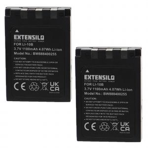 EXTENSILO 2x Batterie compatible avec Olympus Camedia C-60 zoom, C-70 zoom, C-7000 Zoom appareil photo, reflex num&eacute;rique (1100mAh, 3,7V, Li-ion) - Neuf