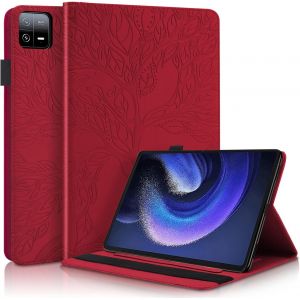 Kal-Coque Pour Xiaomi Pad 6/Pad 6 Pro 11 Pouces 2023,Pu Cuir Cover Tablette Housse De Protection Xiaomi Pad 6 11"" 2023,Porte-Crayons Portefeuille Tablet Étui Xiaomi Pad 6 Pro 11"" 2023,Rouge - Neuf