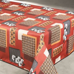 Nappe Anti Taches Motif Fleur Et Forme G&eacute;om&eacute;trique - Neuf