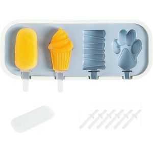Eryi-Moules À Glace En Forme De Bâton - Réutilisable - Sans Bpa - Avec Couvercle - Avec Bâtonnets - Pour Dessert, Gâteau, Gelée, Plateau, Pop (A) - Neuf