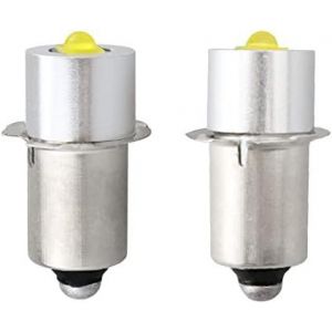 Kal-P13.5s Ampoule Led De Haute Puissance, Lampe De Poche De Remplacement, Dc 3v 6v 12v, 3w 230lm, 2 Pcs (P13.5s, Blanc Chaud) - Neuf