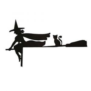 Panneau suspendu effrayant en bois Sorcière Halloween porte d'angle signe Ornements Horreur Suspendu Accessoires Halloween - Neuf