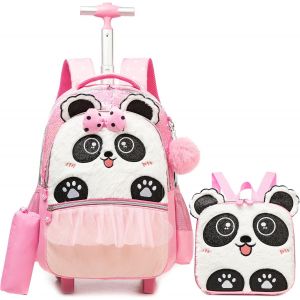 KALANKA-Cartable a Roulette Fille, Sac Dos roulettes pour Filles Primaire Scolaire Cartable Roulette Fille CP,CE1,CE2 - Neuf