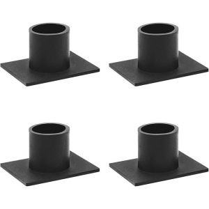 4 Pi&egrave;ces Porte Bougie Chandelier Noir Bougeoir M&eacute;tal Vintage En Fer Bougeoirs Taper Pilier Cand&eacute;labre Pour No&euml;l Table D&eacute;coration Table Mariage Saint Valentin C&eacute;r&eacute;monie Anniversaire - Neuf