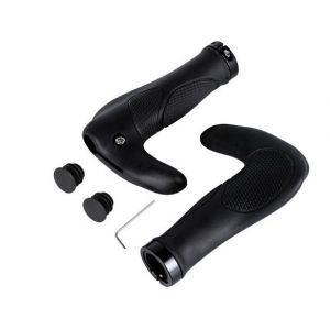 Guidon De Vélo Noir Avec Embout De Tige En Caoutchouc - Neuf