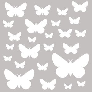 ERYI-Set De 25 Stickers Muraux Enfants Papillons - Autocollants Décoration Murale Chambre Bébé - Facile À Poser Blanc - Neuf