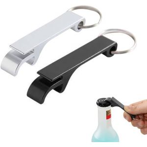 Porte-Clés Décapsuleur (Lot De Deux Noir + Argent), Porte-Clés Décapsuleur De Poche, Petit Décapsuleur De Bouteille De Bière, Porte-Clés Quotidien Décoratif - Neuf
