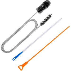 Kit de Nettode Drain 3 Pièces : Brosse de Furet Deboucheur en Acier Inoxydable,Outil de Deboucheur Canalisation en Plastique,Brosse de Netto pour Cuisine,Douche,Salle de Bain - Neuf