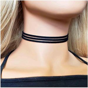 Kal-Collier Ras Du Cou Bohème En Cuir Marron Daim - Collier Court En Velours - Collier Punk Vintage - Bijoux Pour Femmes Et Adolescentes - Neuf