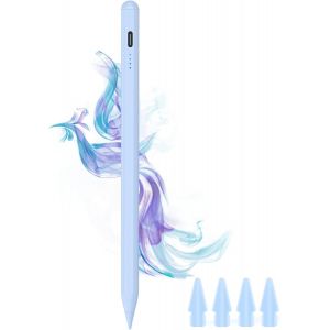 Stylet pour iPad 2018-2024, charge rapide USB C, avec Palm Rejection, compatible avec iPad 6/7/8/9/10th, Air 3/4/5th, Mini 5/6th, Pro 11""/12,9"", bleu - Neuf