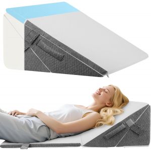 Ulteronixshop-Coussin Inclin&eacute; pour Lit, Coussin Triangulaire R&eacute;glable, Coussins de Coin pour l'apn&eacute;e du Sommeil, Reflux Acide, l'&eacute;l&eacute;vation des Jambes, Oreiller de Reflux Ergonomique Gris - Neuf