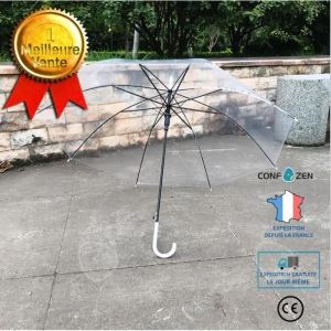 Parapluie - Confo® - Long Manche - Transparent - Semi-Automatique - Rouge - Neuf