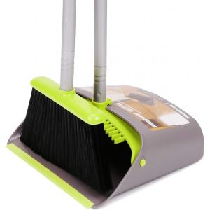 KALANKA-Balai et Pelle à Poussière, Ensemble Balai avec Pelle à Long Manche pour Bureau et Maison, Utilisation Verticale pour Le Nettoyage avec Balai de Lobby - Neuf