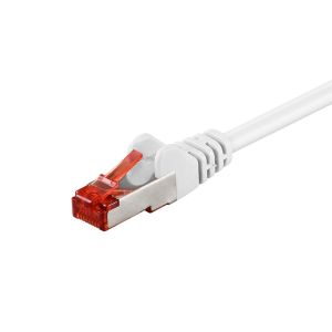 Câble CAT 6 Câble réseau Lan pour Gigabit Ethernet S-FTP câble patch doublement blindé avec connecteur RJ45,0,5 m,blanc - Neuf
