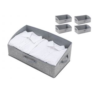 Grands bacs de rangement pour &eacute;tag&egrave;res de placard, pour v&ecirc;tements et couvertures - Gris - Neuf