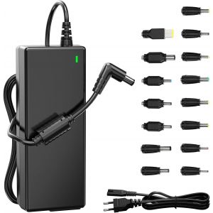 acdsgd-90W Chargeur Universel PC Portable &iquest; C&acirc;ble d'alimentation pour Ordinateur Portable HP, ASUS, Lenovo, Dell, Acer, NUC et Autres &iquest; 18.5V &agrave; 20V, 4.74A, 15 Connecteurs, Pas de USB-C - Neuf
